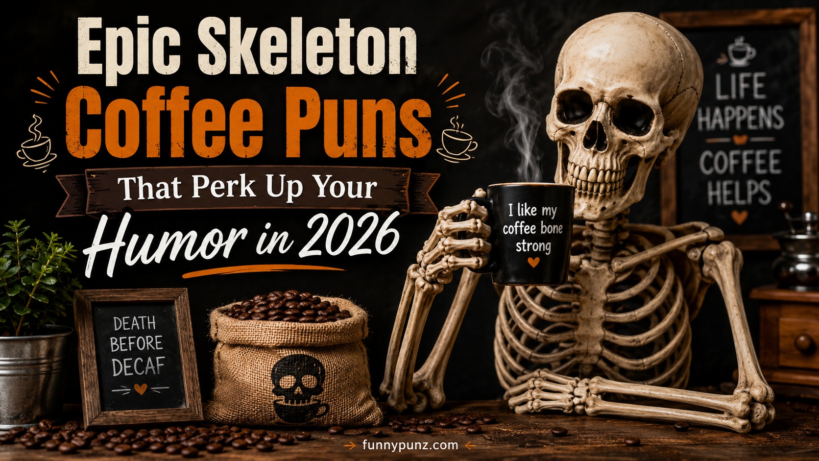 Epic Skeleton Coffee Puns